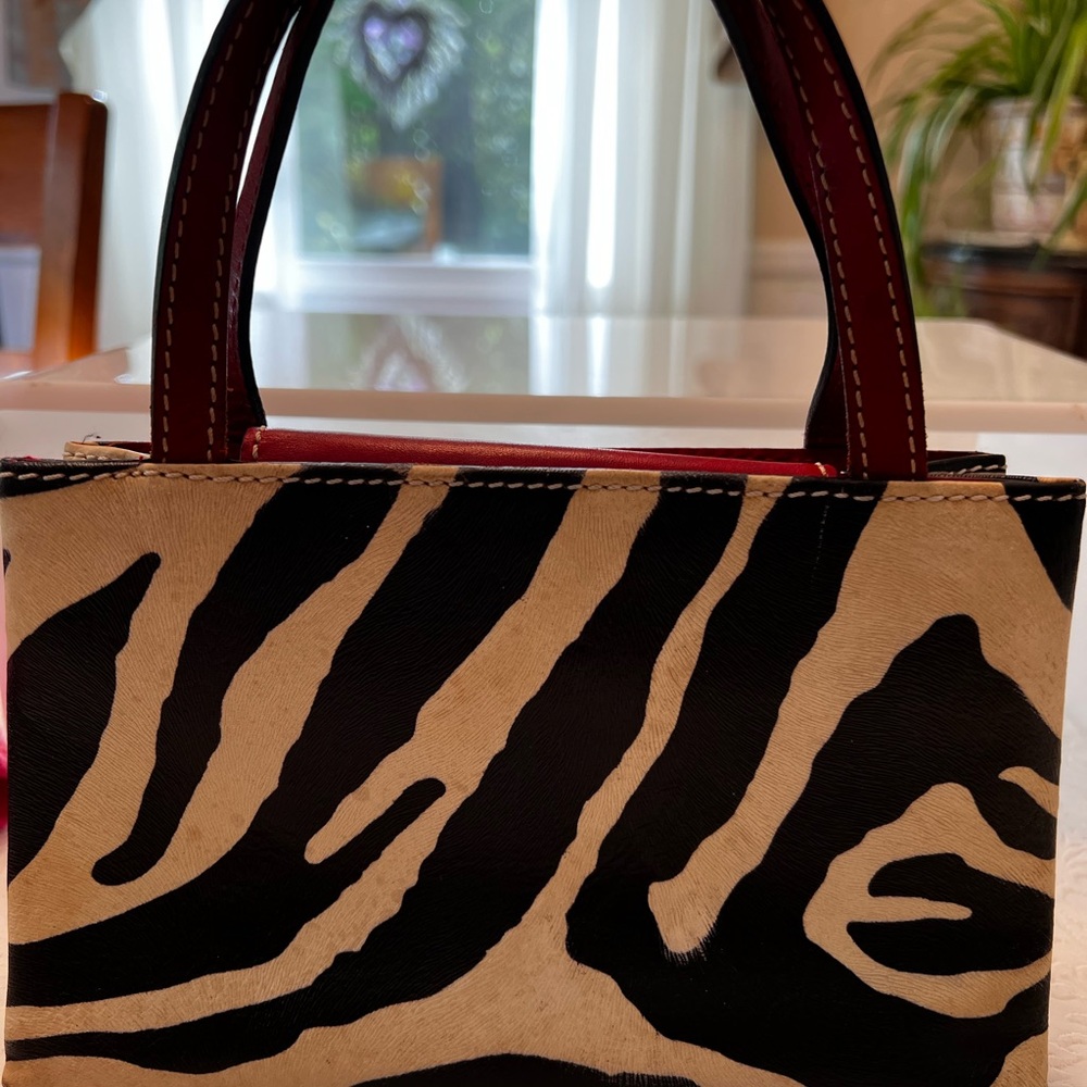 Dooney & Bourke Black and Cream Mini Bag with Zebra Print - Picture 2 of 6